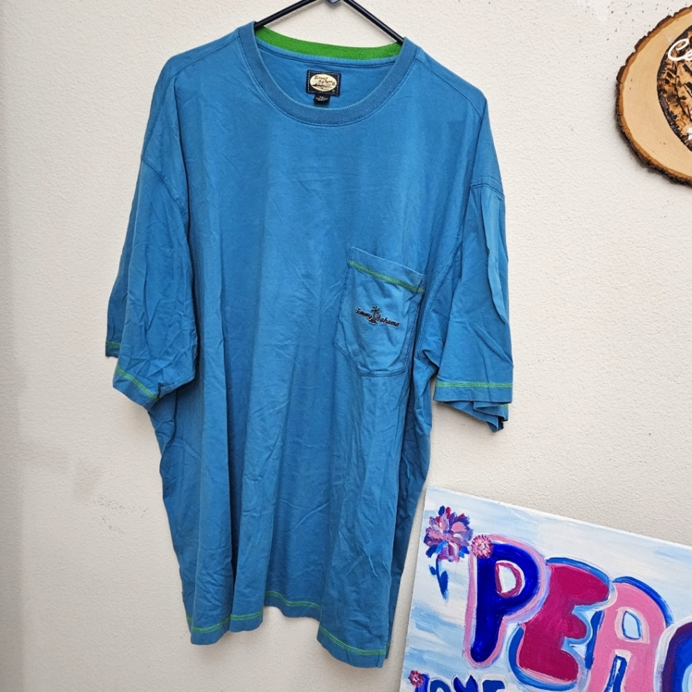 VINTAGE Tommy Bahama Signature Blue Short Sleeve Tee Casual Fit LOGO